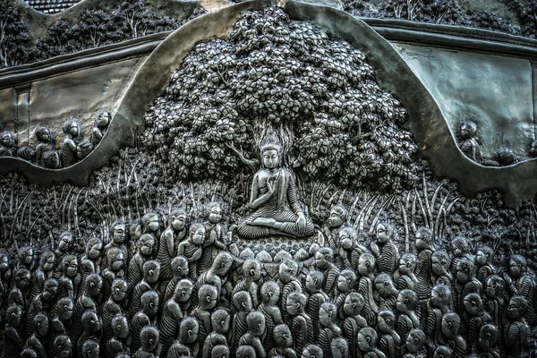 Historia del Buda en plata en el templo, Tailandia . —  Fotos de Stock