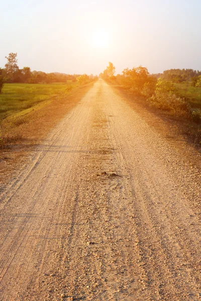 Country road at sunset. — Stock Photo, Image