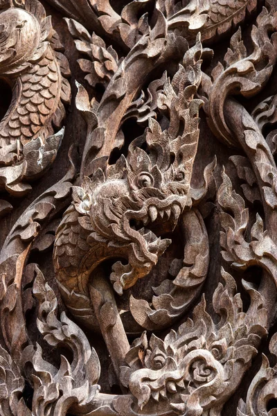 Stary Tajlandia drewno rzeźba sztuka — Zdjęcie stockowe