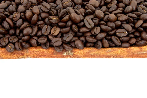 Grãos de café torrados e canela — Fotografia de Stock