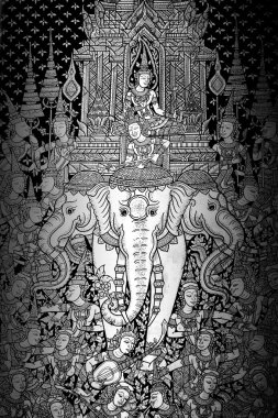 Tay antik desen duvar Tayland buddha Tapınağı, Asyalı b