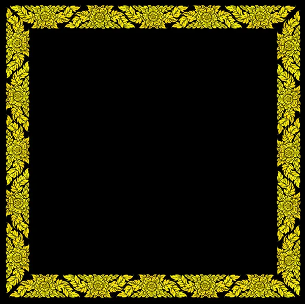 Golden frame isolate black background. — Stock Photo, Image