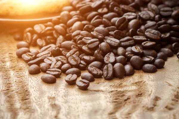 Coffee on wooden background — Stock Photo, Image
