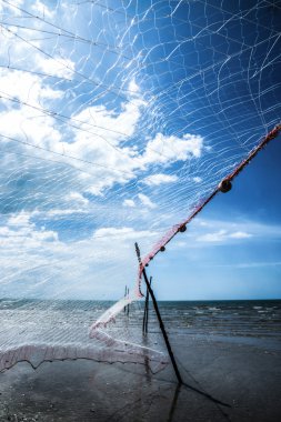 Balık ağı, Güney Tayland cape kumsallarında.
