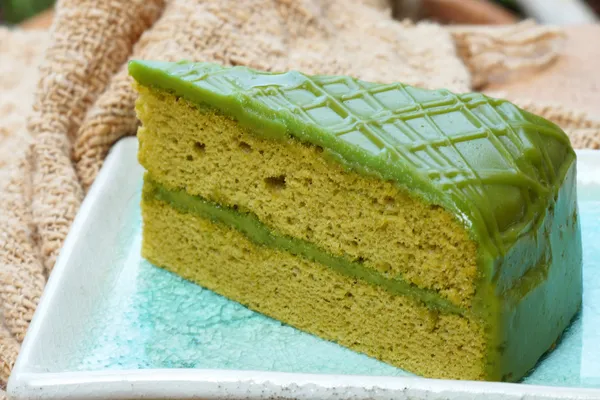 Yeşil çay pasta. — Stok fotoğraf