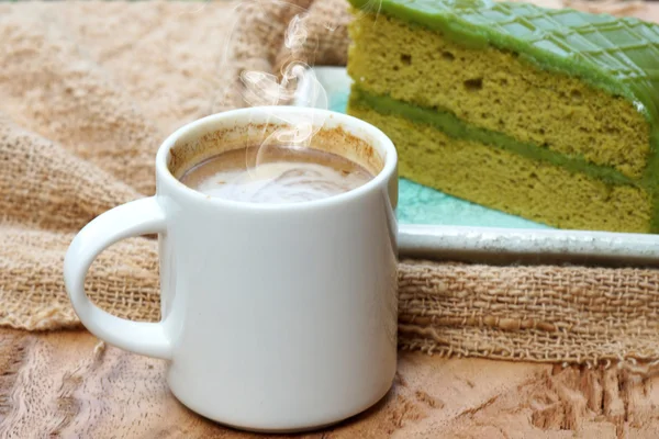 Espresso Coffee and cake. — Stock Photo, Image