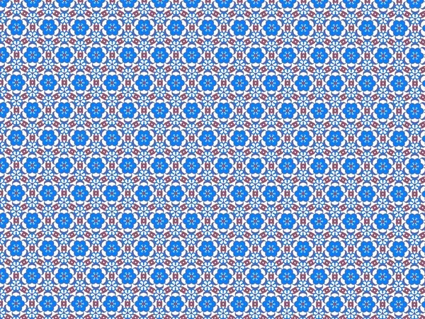 Patrón Flor Azul Abstracto Sobre Fondo Blanco — Foto de Stock
