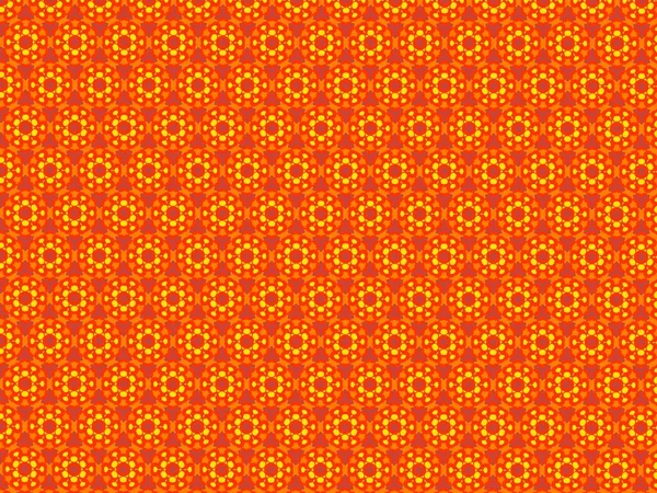 Patrón Flor Amarillo Abstracto Sobre Fondo Naranja —  Fotos de Stock