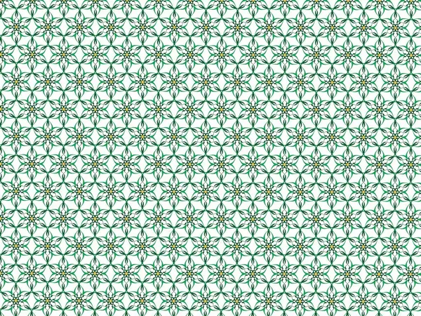 Streszczenie Zielony Wzór Kwiat Białym Tle — Zdjęcie stockowe