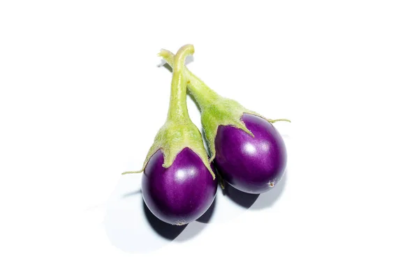 Close Violet Egg Plant White Background Soft Shadow Scientific Name — Stock Photo, Image