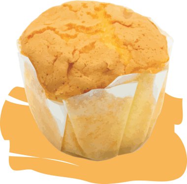 Beyaz arkaplanda Cupcake 'in soyutlaması.