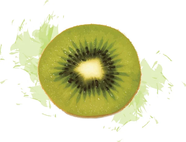 Abstract Kiwi Fruit Color Splashed White Background — Stock Photo, Image