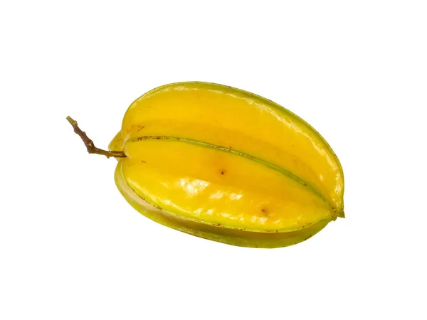 Close Carambola Star Apple Fruit Isolate White Background Clipping Path — Stok fotoğraf