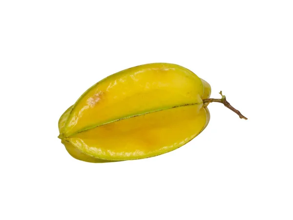 Close Carambola Star Apple Fruit Isolate White Background Clipping Path — Stock Photo, Image