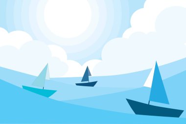 Mavi tonlu ve gökyüzü arkaplanlı deniz teknesinin soyut görüntüsü.