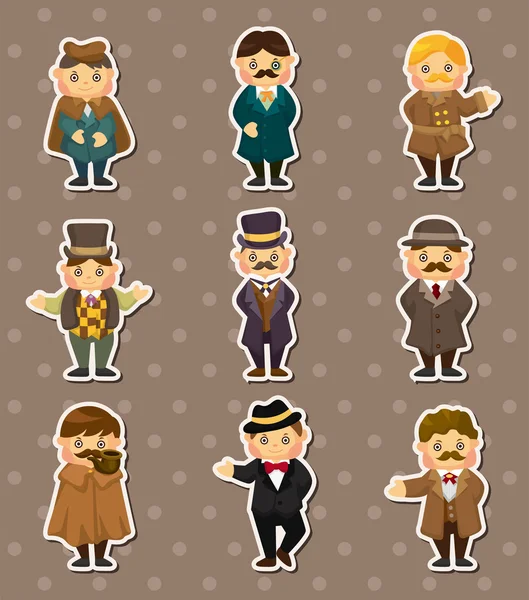 Cartoon retro gentleman stickers — Stockvector