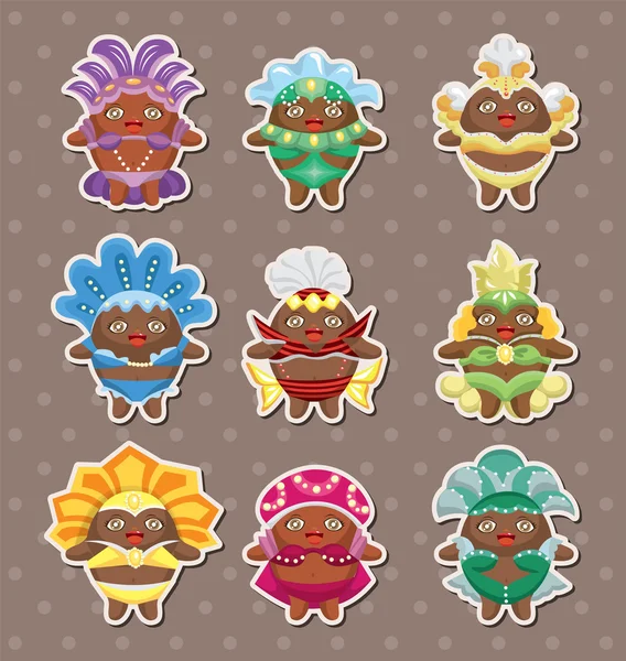 Set van carnaval kostuum stickers — Stockvector