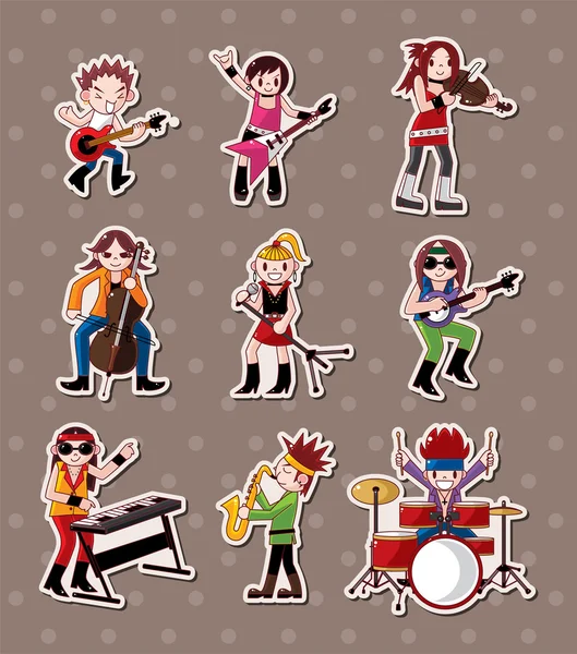 Pegatinas banda de música rock — Vector de stock