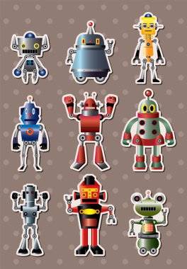 çizgi film robot sticers