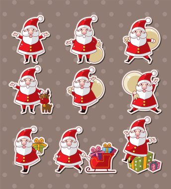 cartoon santa claus Christmas stickers