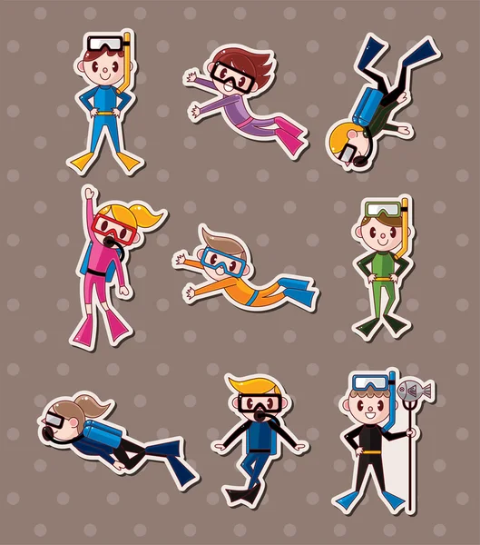Diver stickers Stock Illustration