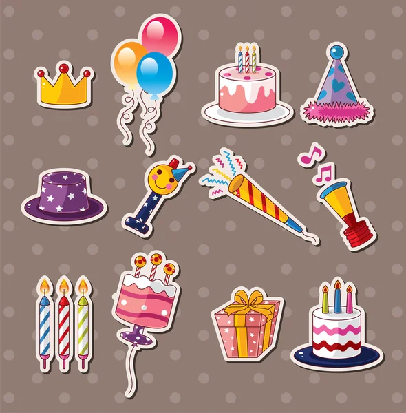 Birthday stickers — Stock Vector