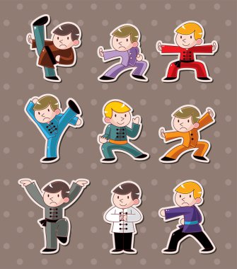 Çinli kung fu çıkartmaları cartoon