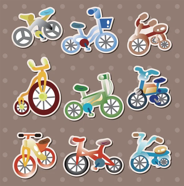 Desene animate autocolante biciclete — Vector de stoc