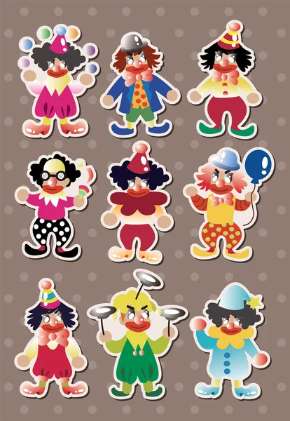 Clown stickers — Stock Vector