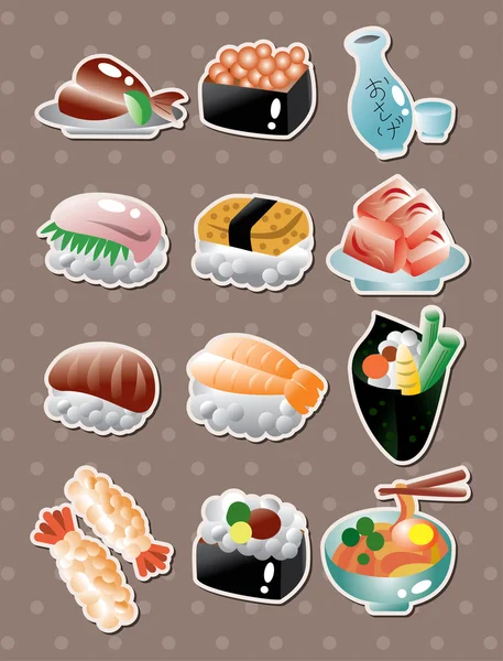 Japanese food stickers — Stock Vector