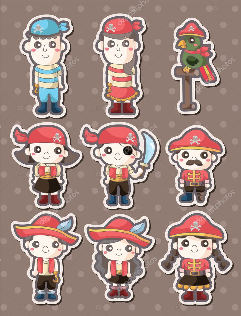 Pegatinas piratas vector, gráfico vectorial © mocoo2003 imagen 13525592