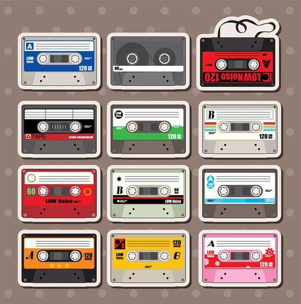 Música cintas pegatinas — Vector de stock