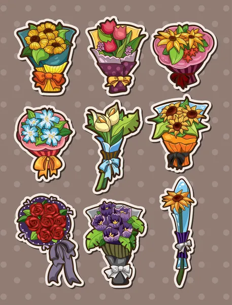 Cartoon bloem stickers — Stockvector