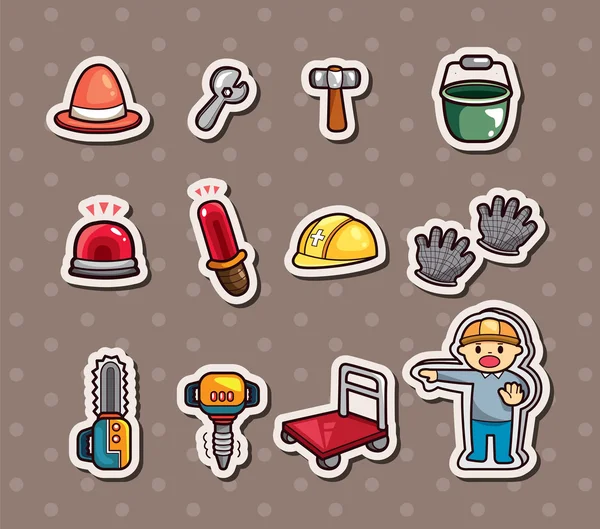 Set of construction stickers — Stock Vector