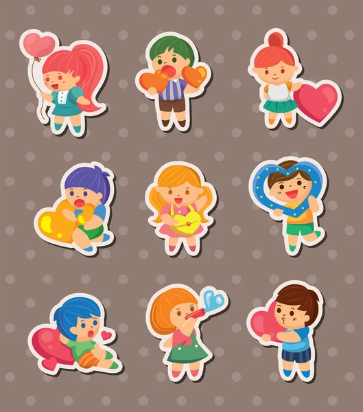 Kind liefde stickers — Stockvector