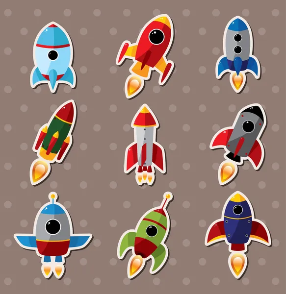 Pegatinas nave espacial — Vector de stock