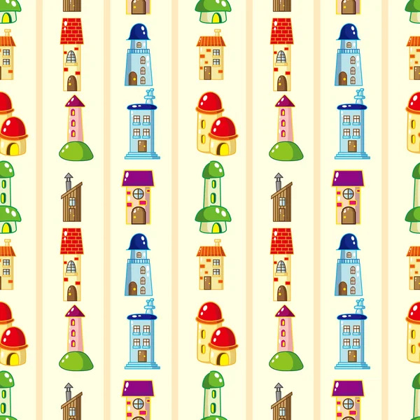 Seamless house pattern — Stock Vector