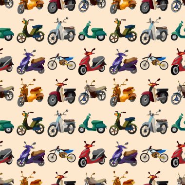 seamless motorcycle pattern clipart