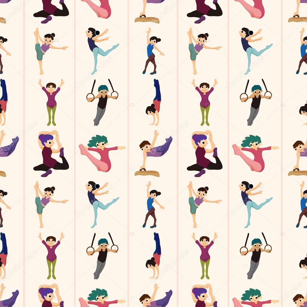 gymnastics seamless pattern