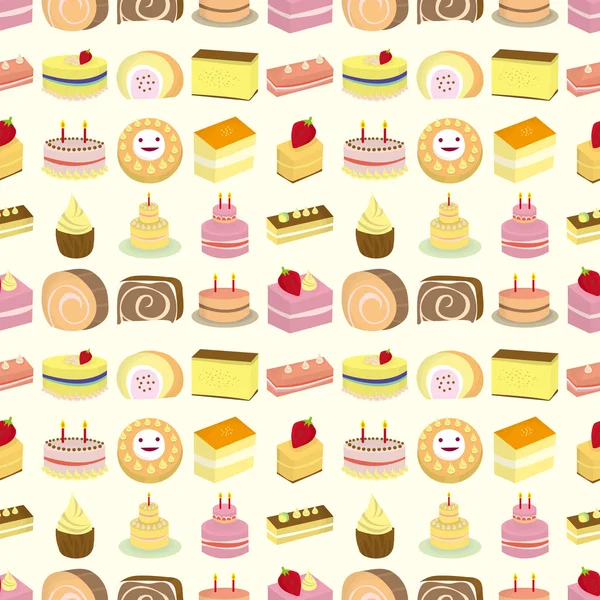 Seamless cake pattern — Stock Vector