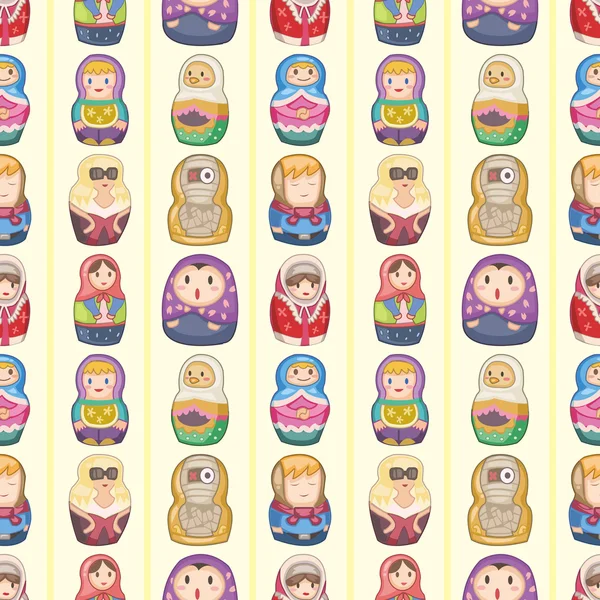 Seamless Russian doll pattern — Stock Vector