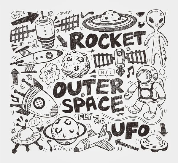 Doodle elemento espacial — Vector de stock
