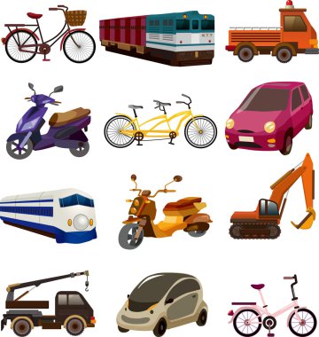 set of transport icons clipart