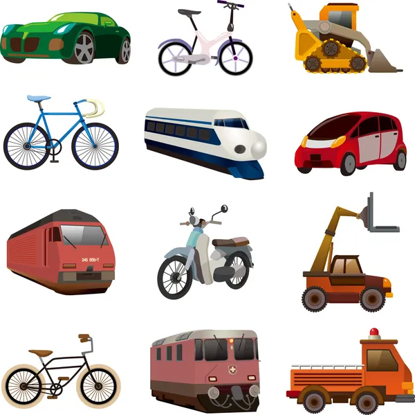Uppsättning ikoner för transport — Stock vektor