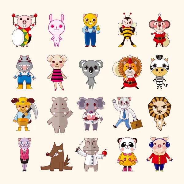 Conjunto de icono animal — Vector de stock