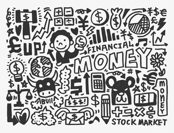 Doodle finans mönster — Stock vektor