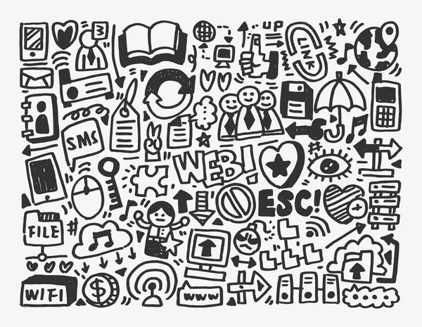 Elemento di rete doodle — Vettoriale Stock