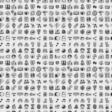 Dikişsiz doodle ağ desen