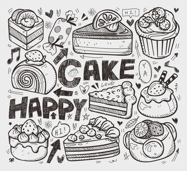 Élément gâteau doodle — Image vectorielle