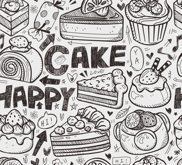 Seamless cake pattern — Stock Vector